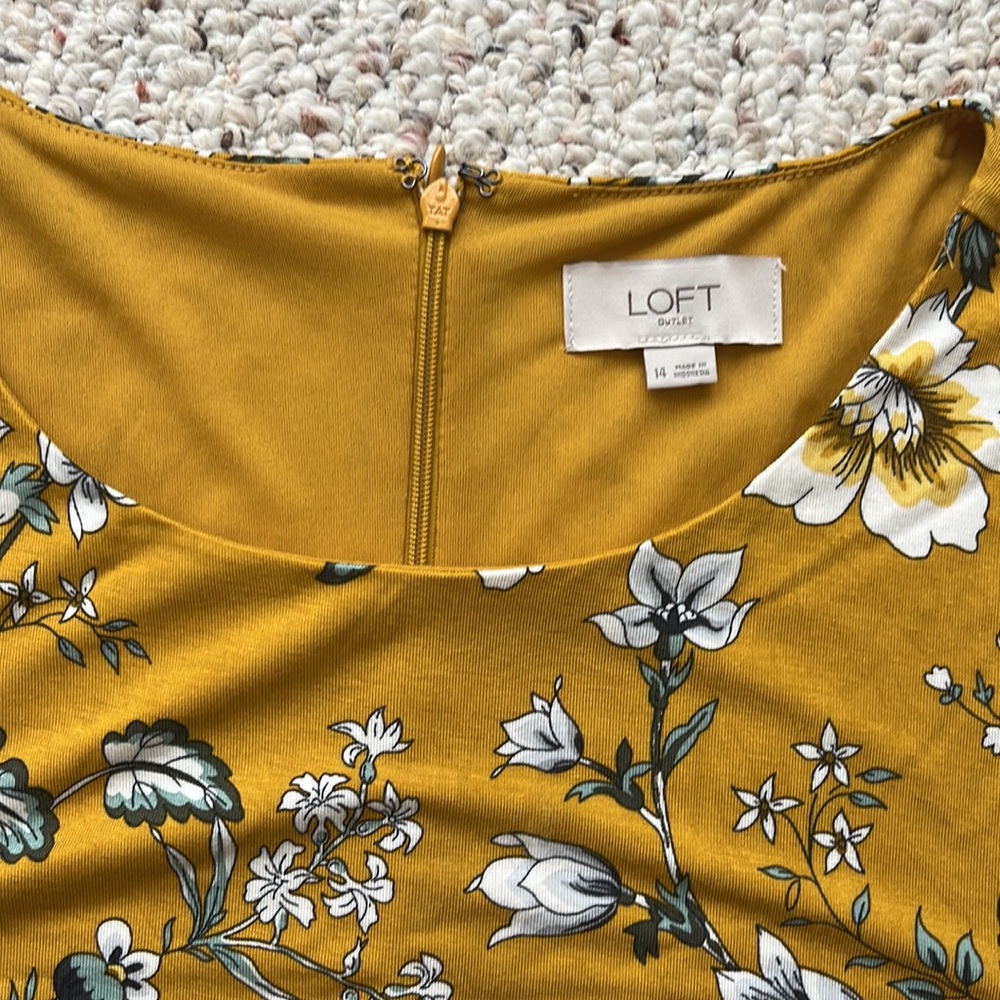 Loft Knit golden Dress size 14